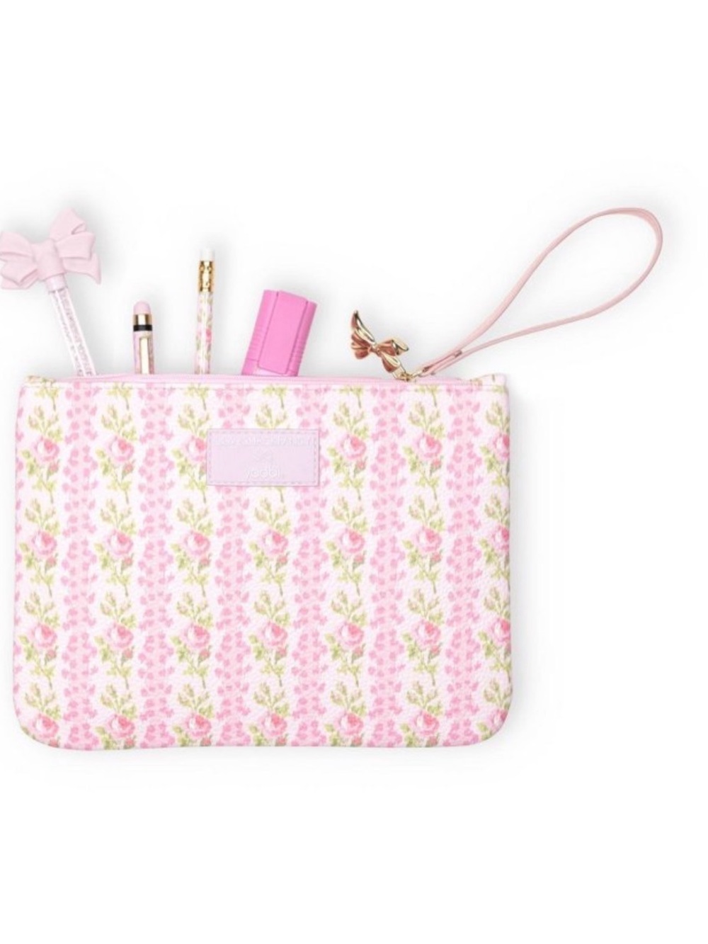 LoveShackFancy Blooming Heirloom Vegan Leather Accessory Pouch With Wristlet - Picture 4 of 5
